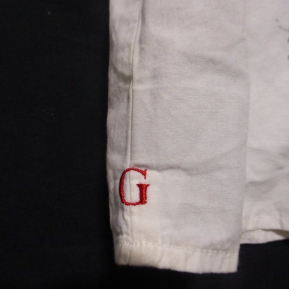 GUESS, full snap button front short sleeve shirt, Live The Moment print on back - Picture 9 of 12